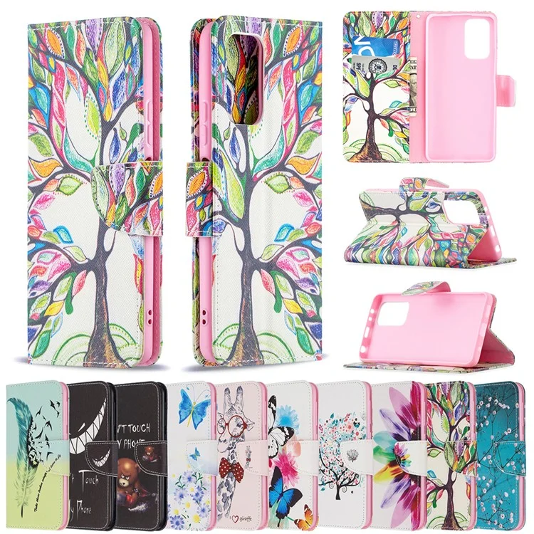 Hot Style Full Protection Magnetic Leather Wallet Case with Pattern Printing for Xiaomi Redmi Note 10 Pro 4G (India)/(Global)/Note 10 Pro Max - Feather/Bird