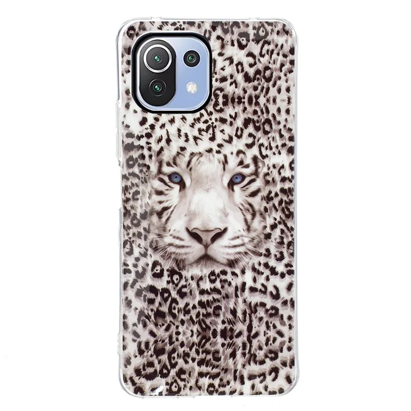 Special Noctilucent IMD Pattern Design TPU Phone Case Protector for Xiaomi Mi 11 Lite 4G / 5G / 11 Lite 5G NE - Leopard Print Tiger