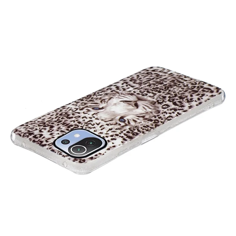 Special Noctilucent IMD Pattern Design TPU Phone Case Protector for Xiaomi Mi 11 Lite 4G / 5G / 11 Lite 5G NE - Leopard Print Tiger