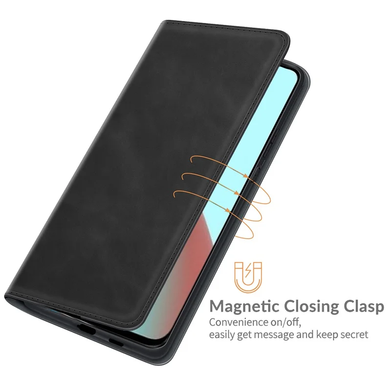 Auto-absorbierter Leder-Berührungsfolio-Klapphülle mit Schutzgehäuse und Geldbörsenständer für Xiaomi Mi 11 Lite 4G / 5G / 11 Lite 5G NE - Schwarz