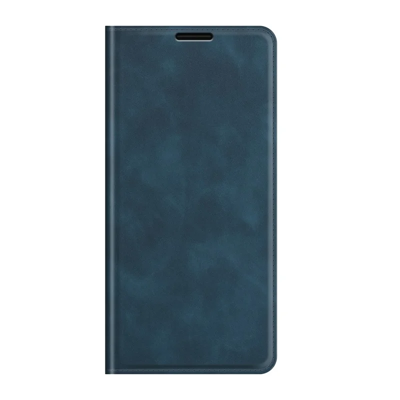 Auto-Absorbed Skin-touch Leather Folio Flip Cover Protective Case with Wallet Stand for Xiaomi Mi 11 Lite 4G / 5G / 11 Lite 5G NE - Blue
