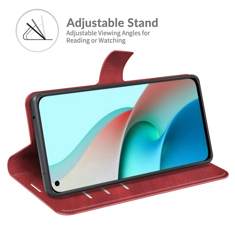For Xiaomi Mi 11 Lite 4G / 5G / 11 Lite 5G NE Magnetic Clasp Leather Mobile Phone Case Wallet Stand Cover - Red