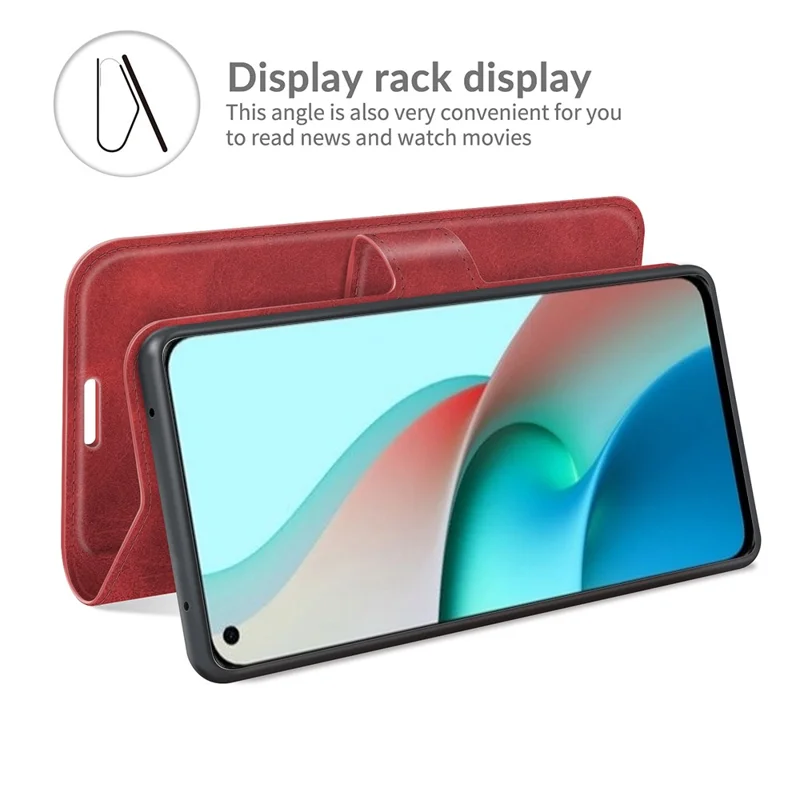For Xiaomi Mi 11 Lite 4G / 5G / 11 Lite 5G NE Magnetic Clasp Leather Mobile Phone Case Wallet Stand Cover - Red