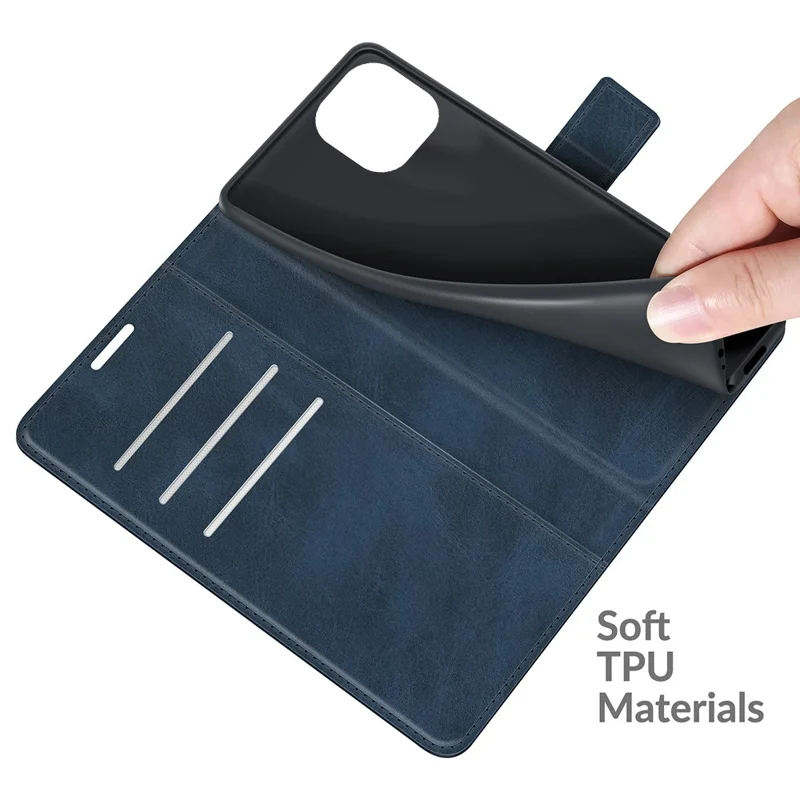 For Xiaomi Mi 11 Lite 4G / 5G / 11 Lite 5G NE Magnetic Clasp Leather Mobile Phone Case Wallet Stand Cover - Blue