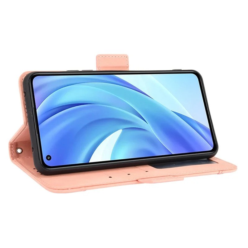 Wallet Design Multiple Card Slots Stand Leather Phone Case for Xiaomi Mi 11 Lite 4G / 5G / Mi 11 Lite 5G - Pink