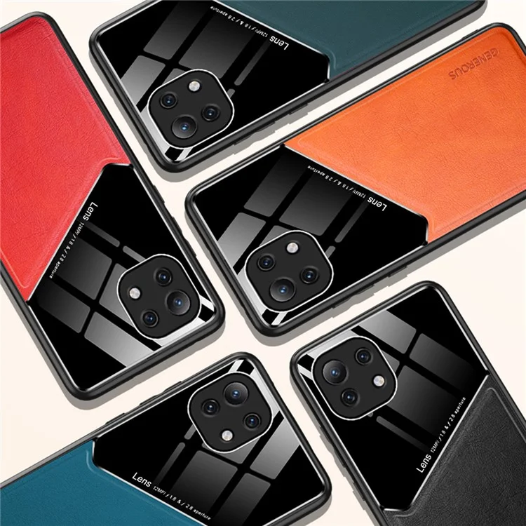 Capa Híbrida Revestida de Couro com Corte Preciso e Design de Placa de Metal Magnética Integrada para Xiaomi Mi 11 Lite 4G / 5G / 11 Lite 5G NE - Preto