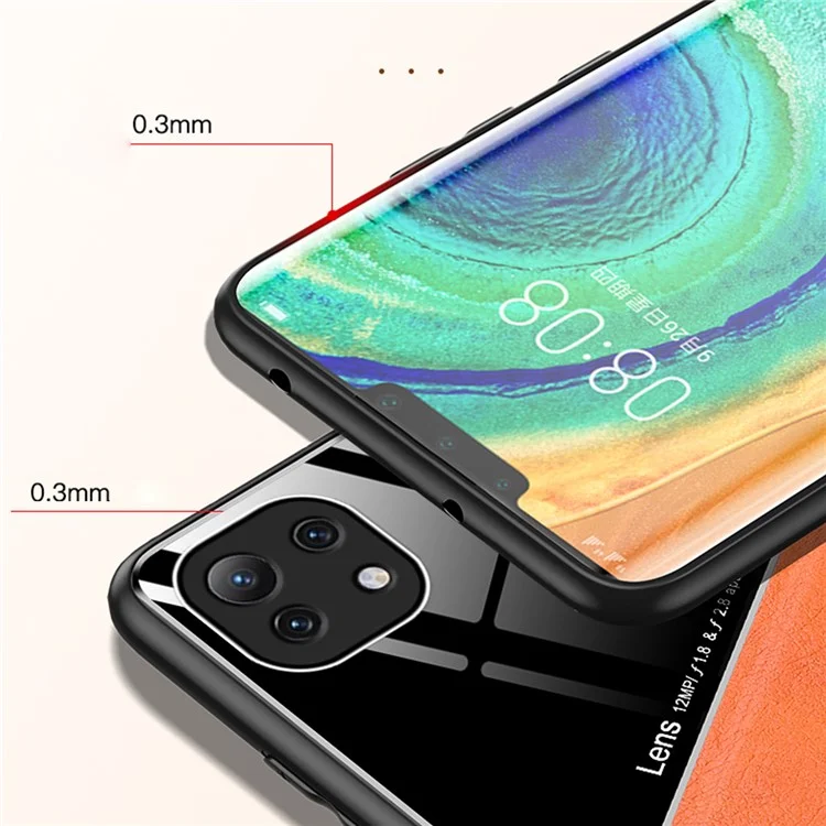 Capa Híbrida Revestida de Couro com Corte Preciso e Design de Placa de Metal Magnética Integrada para Xiaomi Mi 11 Lite 4G / 5G / 11 Lite 5G NE - Preto
