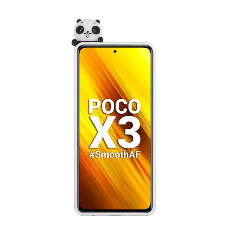 3D and Pattern Printing Design TPU Phone Case for Xiaomi Poco X3 NFC / Xiaomi Poco X3 - Cute Panda