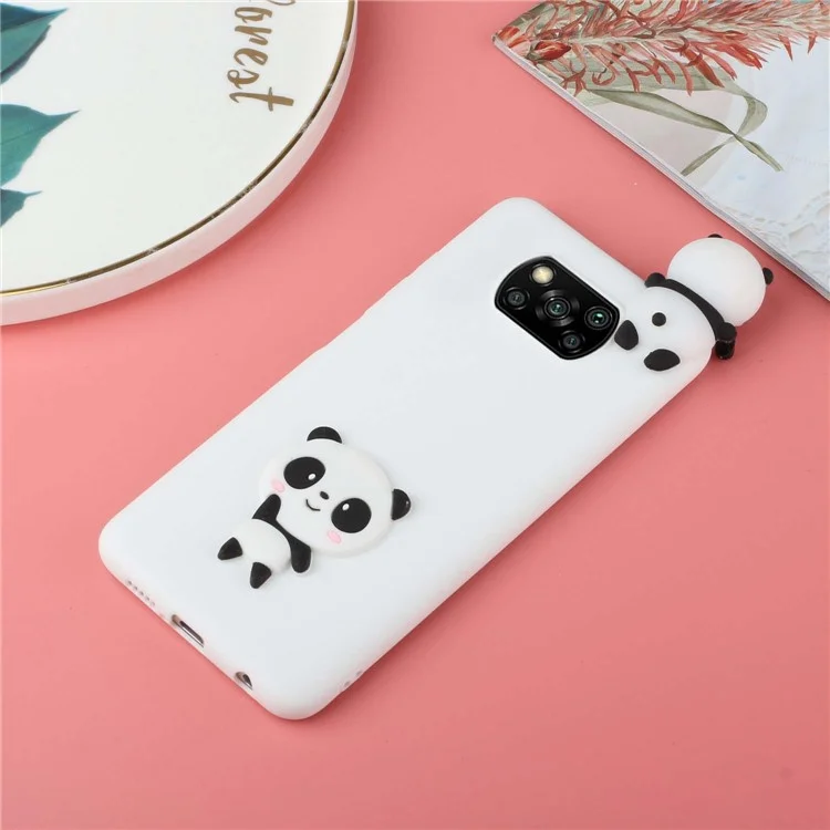3D and Pattern Printing Design TPU Phone Case for Xiaomi Poco X3 NFC / Xiaomi Poco X3 - Cute Panda