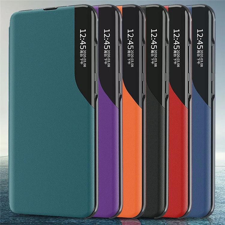 Capa de Proteção View Window Flip de Couro para Telefone com Suporte para Xiaomi Mi 11 Pro - Verde