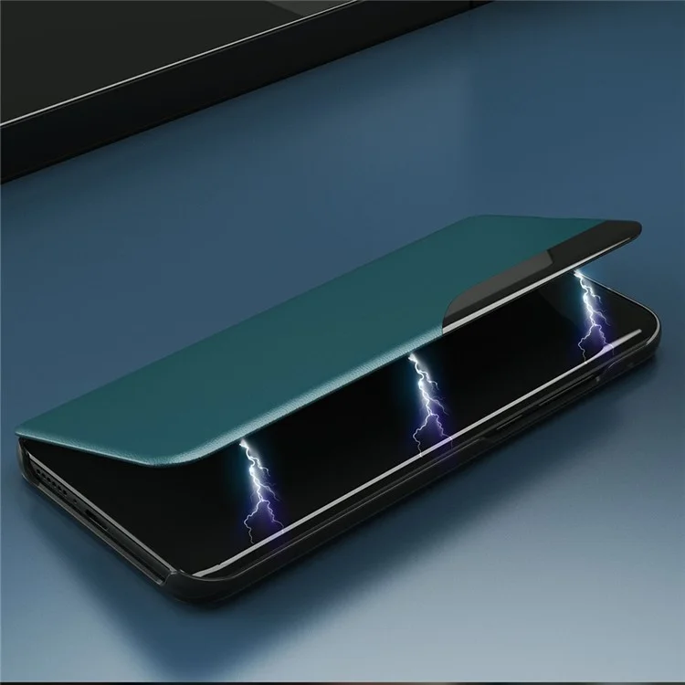 Capa de Proteção View Window Flip de Couro para Telefone com Suporte para Xiaomi Mi 11 Pro - Verde