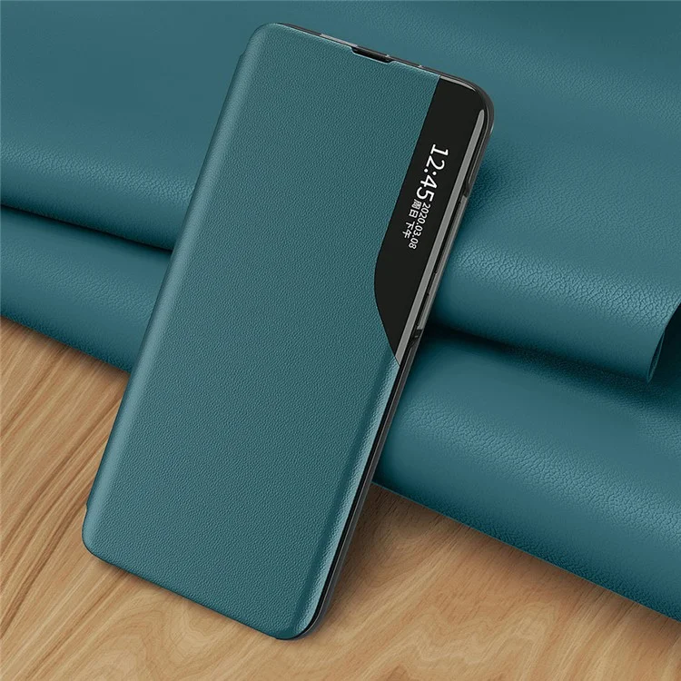 Capa de Proteção View Window Flip de Couro para Telefone com Suporte para Xiaomi Mi 11 Pro - Verde