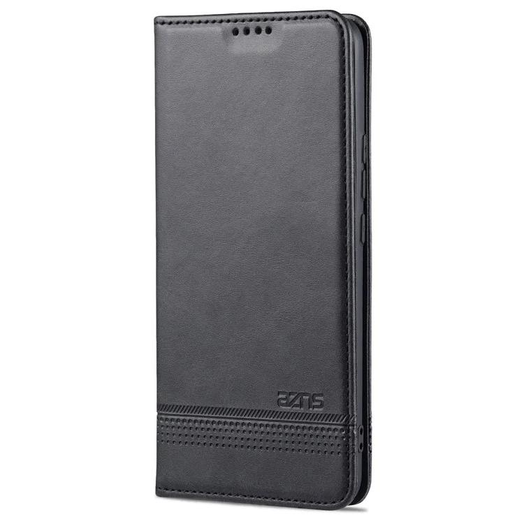 AZNS Auto-absorbed Magnetic Leather Case Stand Wallet Phone Shell for Xiaomi Mi 11 Pro - Black