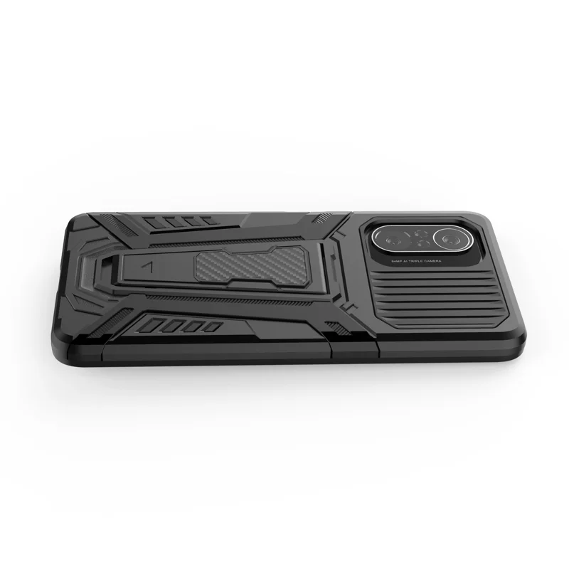 PC + TPU Hybrid Cover Schutzhülle Mit Kickstand -design Für Xiaomi Redmi K40/K40 Pro/K40 Pro +/mi 11i/Poco F3 - Schwarz