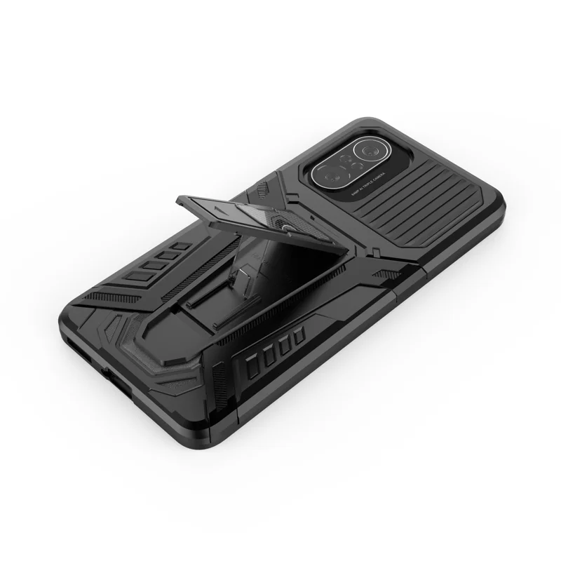 PC + TPU Hybrid Cover Schutzhülle Mit Kickstand -design Für Xiaomi Redmi K40/K40 Pro/K40 Pro +/mi 11i/Poco F3 - Schwarz