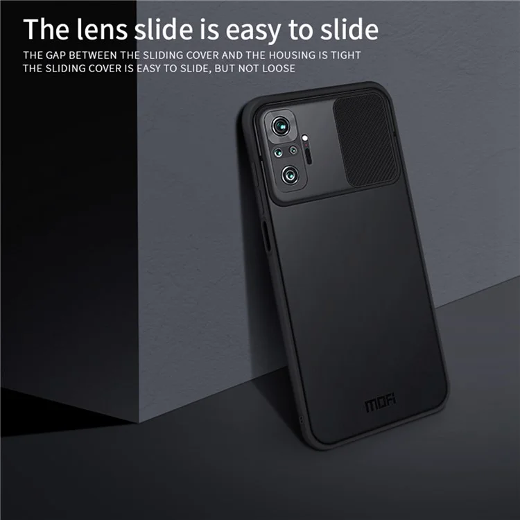 MOFI XINDUN Series Slide Lens Design Hybrid Protective Cover Shock-Absorbed Phone Case for Xiaomi Redmi Note 10 Pro - Blue