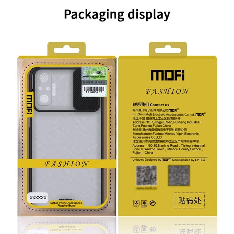MOFI XINDUN Series Slide Lens Design Hybrid Protective Cover Shock-Absorbed Phone Case for Xiaomi Redmi Note 10 Pro - Blue