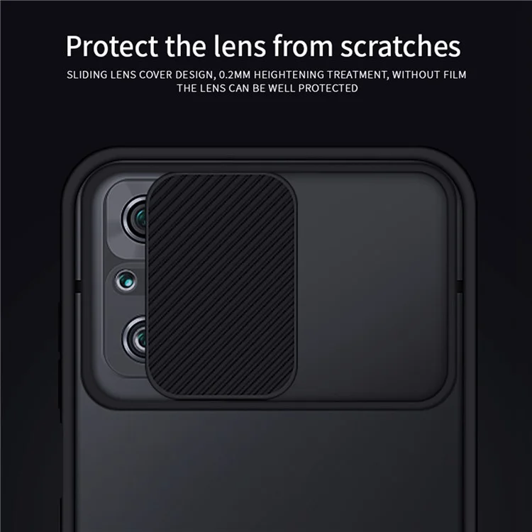 MOFI XINDUN Series Slide Lens Design Hybrid Protective Cover Shock-Absorbed Phone Case for Xiaomi Redmi Note 10 Pro - Blue