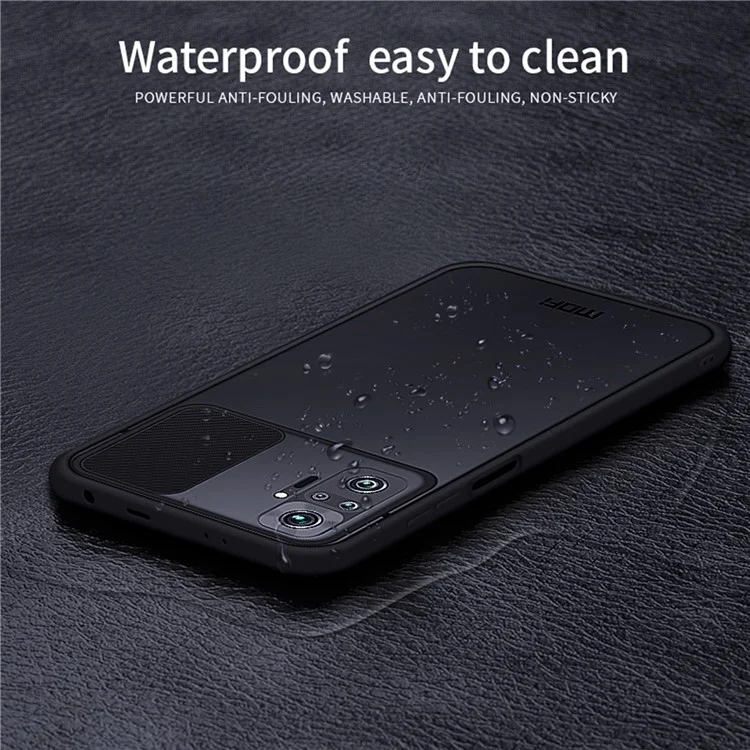 MOFI XINDUN Series Slide Lens Design Hybrid Protective Cover Shock-Absorbed Phone Case for Xiaomi Redmi Note 10 Pro - Blue