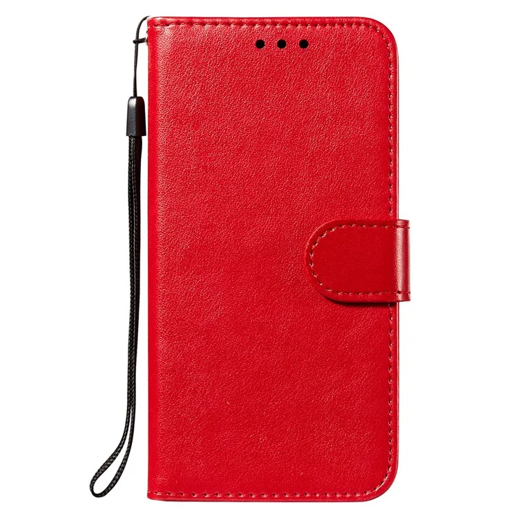 Dual-sided Magnetic Clasp Leather Wallet Stand Phone Case Shell for Xiaomi Redmi Note 10 5G/Poco M3 Pro 5G/4G - Red