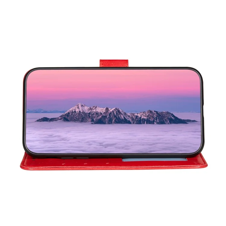 Dual-sided Magnetic Clasp Leather Wallet Stand Phone Case Shell for Xiaomi Redmi Note 10 5G/Poco M3 Pro 5G/4G - Red