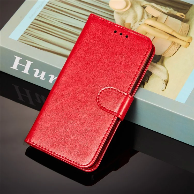 Dual-sided Magnetic Clasp Leather Wallet Stand Phone Case Shell for Xiaomi Redmi Note 10 5G/Poco M3 Pro 5G/4G - Red