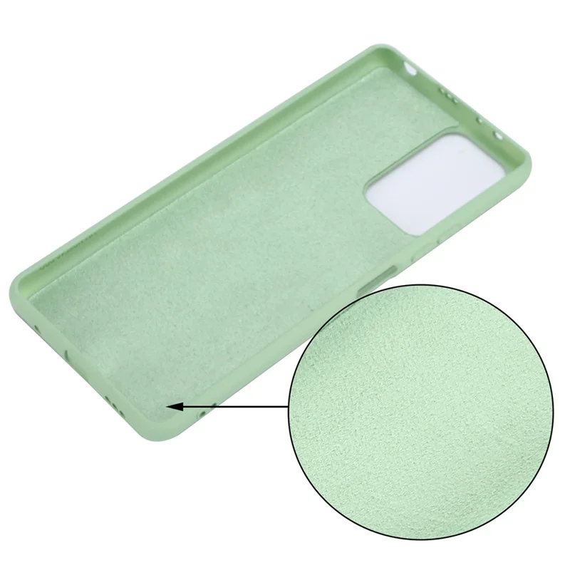Liquid Silicone Soft Cover Case with Handy Strap for Xiaomi Redmi Note 10 Pro Max / Redmi Note 10 Pro - Green
