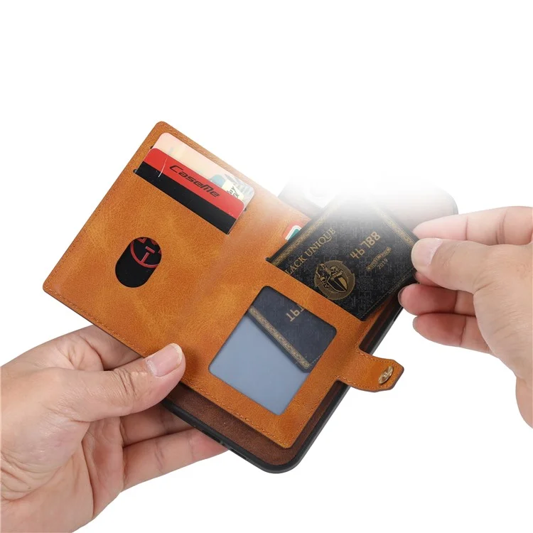Étui en TPU revêtu de cuir PU [Fentes pour cartes] [Support] pour Xiaomi Mi 11 Lite 4G / 5G / 11 Lite 5G NE - Marron