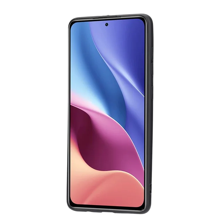 Caixa TPU Revestida Com Couro PU [slots de Cartão] [Kickstand] Para Xiaomi Redmi K40 / Redmi K40 Pro / Poco F3 - Preto