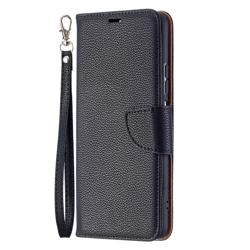 Litchi Skin Wallet Leather Stand Cover Shell for Xiaomi Mi 11i/Poco F3/Redmi K40/K40 Pro - Black