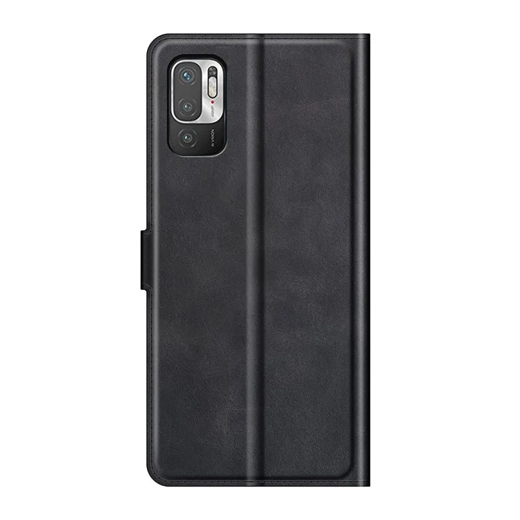Magnetic Clasp Shockproof Phone Case Wallet Stand Flip Leather Cover for Xiaomi Redmi Note 10 5G / Poco M3 Pro 5G / 4G - Black