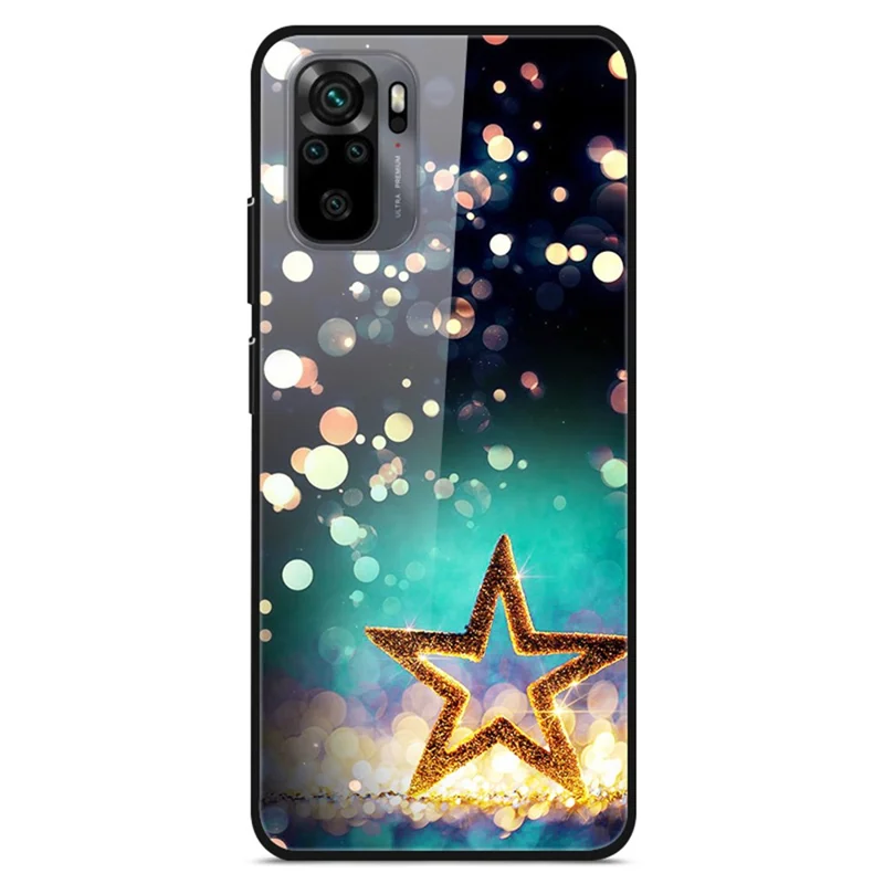 Fancy Style Printing Glass + PC + TPU Hybrid Phone Shell for Xiaomi Redmi Note 10 4G / Note 10S / Poco M5s 4G Protector Case - Stars