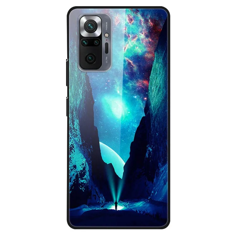 Fancy Style Printing Glass + PC + TPU Combo Cover for Xiaomi Redmi Note 10 Pro Hybrid Case - Dim Star