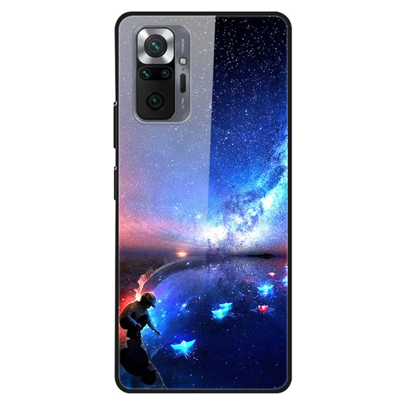 Fancy Style Printing Glass + PC + TPU Combo Cover for Xiaomi Redmi Note 10 Pro Hybrid Case - A Boy