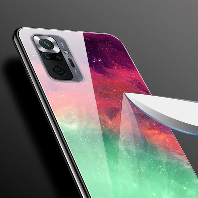 Fancy Style Printing Glass + PC + TPU Combo Cover for Xiaomi Redmi Note 10 Pro Hybrid Case - A Boy