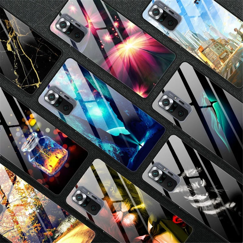 Fancy Style Printing Glass + PC + TPU Combo Cover for Xiaomi Redmi Note 10 Pro Hybrid Case - A Boy