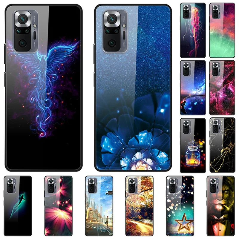Fancy Style Printing Glass + PC + TPU Combo Cover for Xiaomi Redmi Note 10 Pro Hybrid Case - A Boy