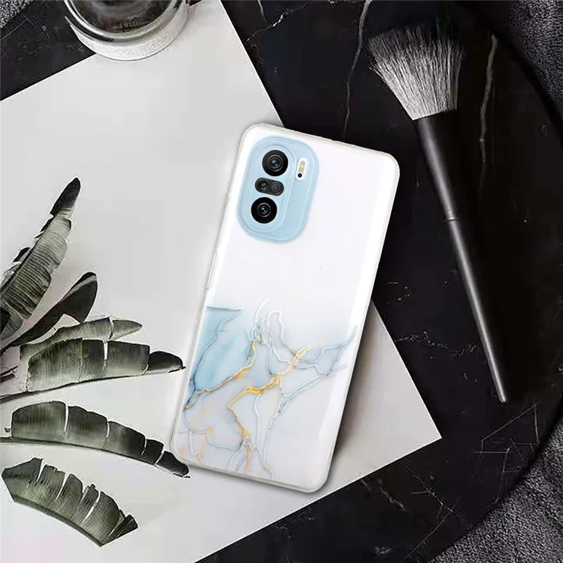 Marble Pattern [Precise Hole Opening Design] Soft TPU Case for Xiaomi Redmi K40 Pro / Redmi K40 / Poco F3 - Style F