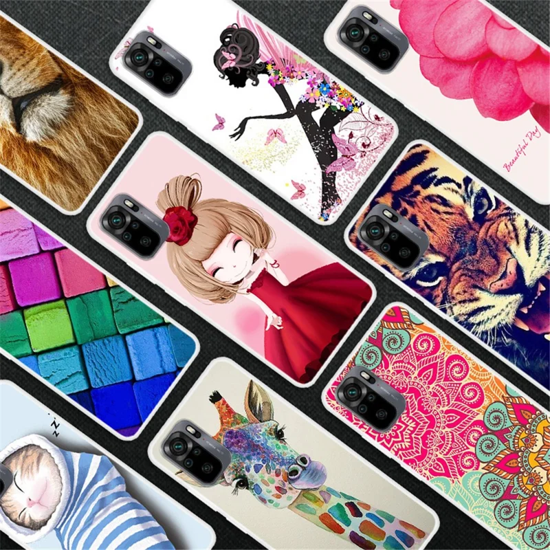 Musterdruck Flexible TPU Vollschutz-Handyhülle für Xiaomi Redmi Note 10 4G / Note 10S / Poco M5s 4G – Goldene Blume