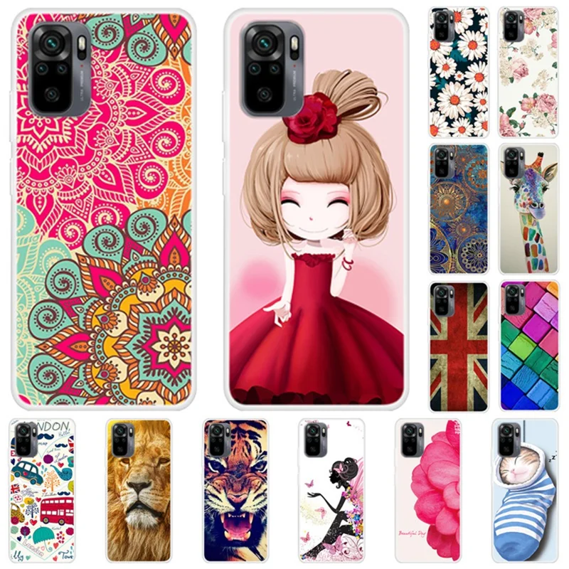 Musterdruck Flexible TPU Vollschutz-Handyhülle für Xiaomi Redmi Note 10 4G / Note 10S / Poco M5s 4G – Goldene Blume