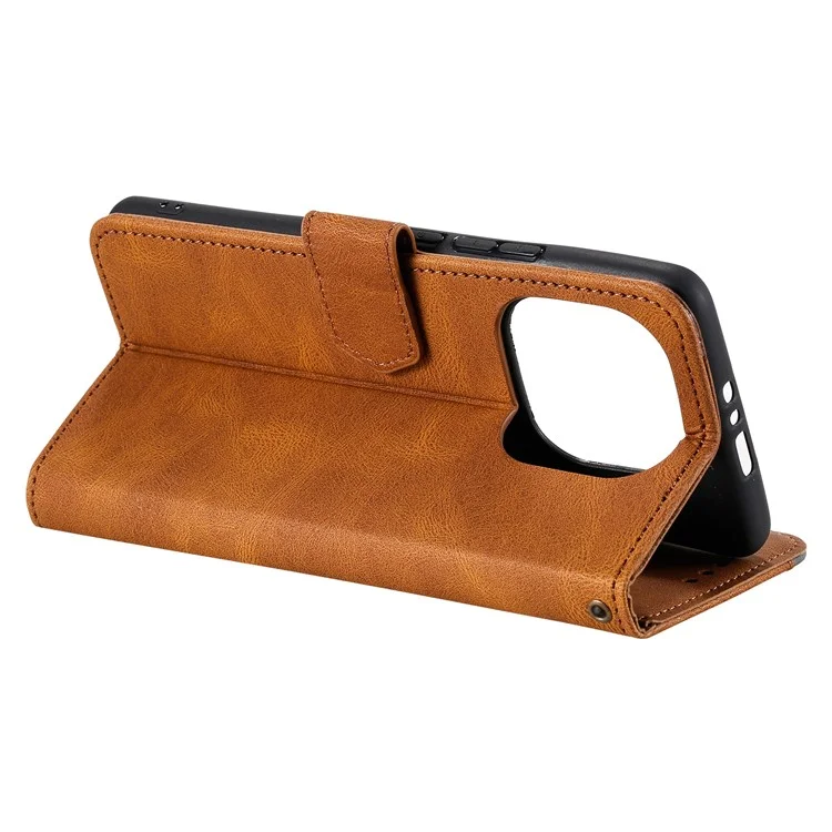 Capa Protetora de Couro PU de Toque de Pele, Costura e Emenda para Xiaomi Mi 11 Pro - Marrom