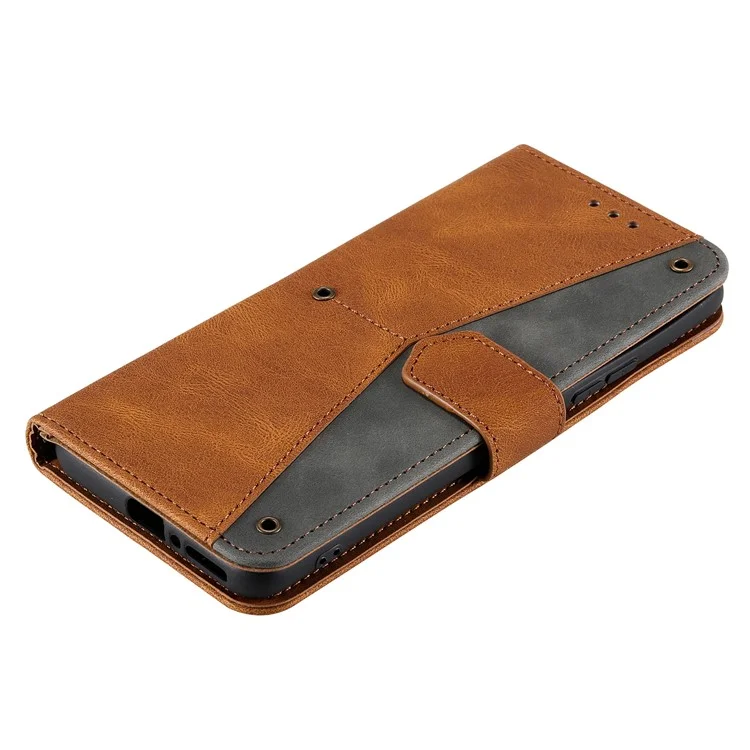 Capa Protetora de Couro PU de Toque de Pele, Costura e Emenda para Xiaomi Mi 11 Pro - Marrom