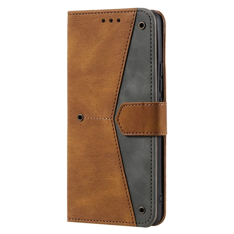 Capa Protetora de Couro PU de Toque de Pele, Costura e Emenda para Xiaomi Mi 11 Pro - Marrom
