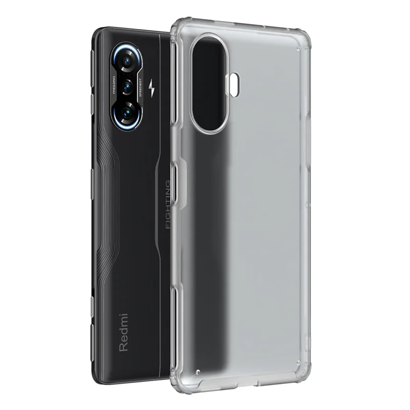 Armadura Série Acabamento Fosco Superfície Híbrida Caso de Telefone para Xiaomi Redmi K40 Gaming - Transparente