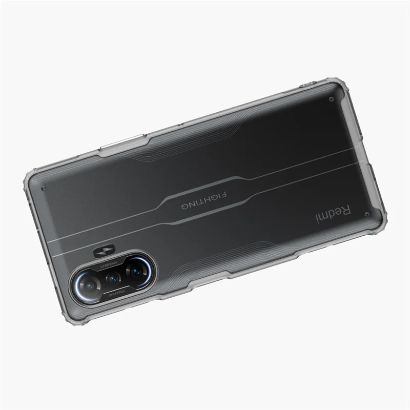 Armadura Série Acabamento Fosco Superfície Híbrida Caso de Telefone para Xiaomi Redmi K40 Gaming - Transparente