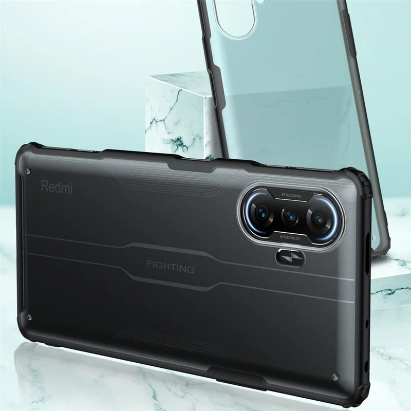 Armadura Série Acabamento Fosco Superfície Híbrida Caso de Telefone para Xiaomi Redmi K40 Gaming - Transparente