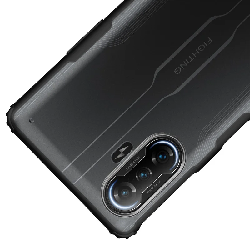 Armadura Série Acabamento Fosco Superfície Híbrida Caso de Telefone para Xiaomi Redmi K40 Gaming - Transparente