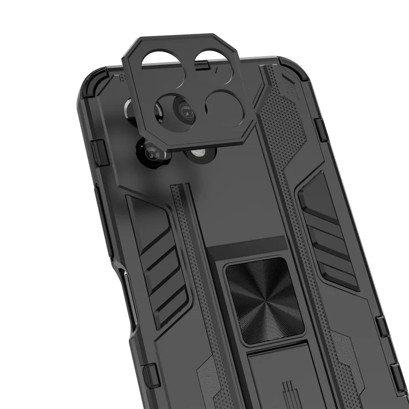 PC + TPU Hybrid Phone Case Shockproof Protective Cover with Kickstand for Xiaomi Mi 11 Lite 4G / 5G / 11 Lite 5G NE - Black