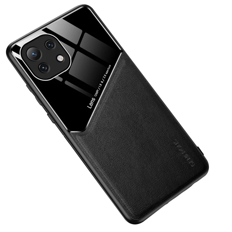 Precise Cut-Out Cover Leather Coated Hybrid Case with Magnetic Metal Sheet Design for Xiaomi Mi 11 Lite 4G / 5G / 11 Lite 5G NE - Black