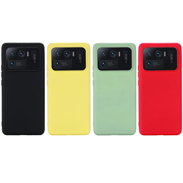 Liquid Silicone Soft Case Protective Shell with Handy Strap for Xiaomi Mi 11 Ultra - Black